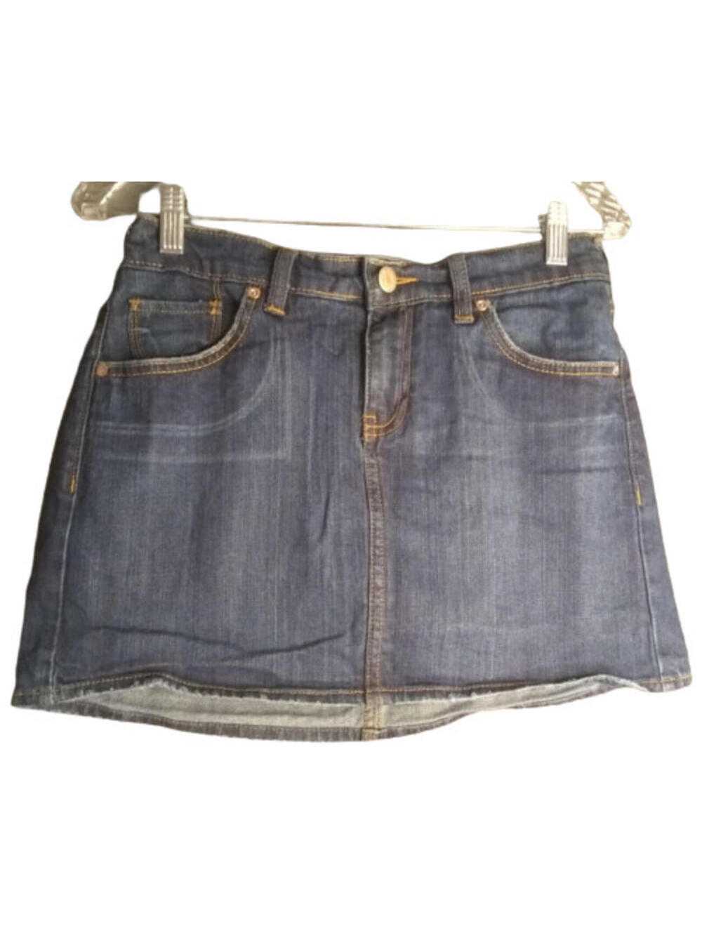Old Navy Distressed Denim Mini Skirt Womens Size 8 Y2K Medium Wash